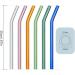 Pzhoais Reusable Glass Straws Bent Glass Drinking Straws with 2 Cleaning Brushes Straws for Smoothies (Multicolor 12 Pack) - Buy Online on GoSupps.com
