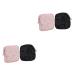 DOITOOL 4 Pcs Sanitary Napkin Storage Bag Large Capacity Makeup Bag Portable Makeup Bag Travel Bag Organizer Tampons Collect Bags Tampon Purses Period Kit Cotton Linen Small Period Bag Black Pinkx2pcs 11x11x3cmx2pcs