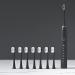 Sonic Electric Toothbrush with 8 Brush Heads | Rechargeable Power Toothbrush for Adults | 6 Modes | Fast Charging | Daily Oral Cleaning | Electronic Tooth Brush (Black) - Buy Online on GoSupps.com