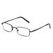 Calabria 753-XL Rectangle Reading Glasses +2.00 Black Men Women Metal Single Power Readers Adjustable Nose Pads Black 2.0 x
