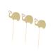 COHEALI 3pcs Glitter Cupcake Toppers Baby Shower Cupcake Picks Fruit Cocktail Picks Appetizers Dessert Topper Wedding Elephant Cupcake Toppers Jungle Animal Toppers Rod Paper Cup Golden medium