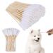 Heyu-Lotus 100 pieces dog cotton swabs ear cleaner 15cm ear cleaning for dogs wood ear cleaning for pets dogs ear cleaning sticks for dogs cats