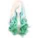 ColorfulPanda Long Curly Wavy Green Blond Wig for Harajuku Style Cosplay & Halloween - Buy Online on GoSupps.com