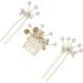 Healeved 2 Sets Bridal Hairpin Rhinestone Hair Clips Rhinestone Headpiece Flower Headpiece Bride Hair Comb Bride Hair Side Comb Hair Pin Hair Comb for Bride Women's Hair Stick Pearl Alloy - Buy Online on GoSupps.com