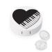Piano Keys Heart Round Case For Contact Lens Kit Storage Box with Mirror Printed