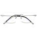 Vevesmundo Randlos Titan reading glasses Anti Blue light Ultralight metal blue light filter visual aid reading aid glasses without frame for men (1 piece of gray 0.0) 1 piece of silver 1.5 x