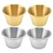 Zerodeko 4pcs Stainless Steel Dipping Sauce Cup Soy Sauce Cup Sushi Dipping Bowl Metal Sauce Cups Ketchup Dip Bowls Soup Japanese Soy Sauce Desert Dishes Household Soy Sauce Bowl