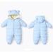 BRONG Baby Snowsuit Winter Coat Hooded Fleece Romper Blue 6-9 Months - Buy Online on GoSupps.com
