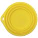 Silicone Dog Bowl with Carabiner - 250ml Portable Food & Water Bowl for Dogs & Cats - Yellow - Buy Online on GoSupps.com