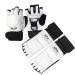 LangRay Taekwondo Karate Gloves & Sparring Gear Foot Protector Set, Karate Boxing Sparring Foot Guard and Half-Finger Gloves Kit for Martial Arts TKD Kung Fu Punch Bag Kickboxing MMA Training