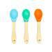 Wild & Stone | Bamboo Baby Weaning Spoon | Silicone Baby Spoon | Soft Infant Spoons | Flexible Baby Spoons (Blue Green Orange)