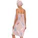 Set of 3 Towel Wraps - Pink Blue & White Abstract Patterns | Adjustable Absorbent Spa Body Wraps for Women - Buy Online on GoSupps.com