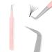 Fiber Tip Lash Tweezers for Eyelash Extensions  Professional 90 Degree Tweezers for Lash Extension Suppliers  Best Pink Tweezers Precision Tool Set(90 Degree)