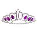FRCOLOR 10th Birthday Crown Birthday Rhinestone Crown Purple Crystal Birthday Tiara Headband for Girls