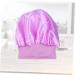 Silk Curly Hair Sleep Cap for Women - Purple | Elastic Night Bonnet Hat - Buy Online on GoSupps.com