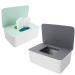 Anruyi 2 pieces of wet wipes boxing children's clothing box plastic toilet paper box moist wet towel box napkin box with lid donor tissue storage coffee for home office (2 color) green+gray