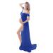 Maeau - Dress Women's Maternity Photography Props for Photo Shoot Elegant Ladies Dresses for Wedding Party S Blue 1