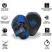 Boxing Gloves and Pads Focus Mitts Set - White/Blue 8 oz for Kickboxing, Muay Thai, MMA Training - Fitness Kit for Martial Arts - Buy Online on GoSupps.com