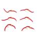 The Fly Fishing Place Trout Nymph Fly - San Juan Worm Power Bead 1/2 Dozen Orange Bead Red V-Rib Hook Size 12 - Set of 6 Nymph Wet Flies