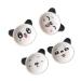 Snack Dip Bowls 4pc Cartoon Panda Ceramic Small Dish Home Soy Sauce Dish Creative Japanese Tableware Seasoning Saucers Appetizer Dish for Kitchen 4pcs