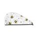 Cartoon Doodle Cute Bees Microfiber Hair Towel Soft Super Absorbent Hair Towel Wrap for Women Coral Velvet Quick Dry Hair Cap for Long Curly and Thick Hair