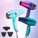 Hair Dryer 2000W Professional Powerful Hairdryer AC Motor Ionic Blow Dryer with Adjustable 2 Speed 3 Heat Settings 1 Key Cold air with 1 Diffuser and 2 Concentrator for Women&Men Purple Small Green - Buy Online on GoSupps.com