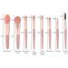 REQAG Set of 8 Makeup Brushes High-end Brushes Mini Portable Makeup Brush with PU Leather Bag Set Suitable for Blush and Eye Concealer Foundation - Buy Online on GoSupps.com