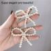 AKOAK Elegant White Pearl Bow Duckbill Clip - Ladies Hair Clip for Wedding, Birthday, and Valentine's Day - Buy Online on GoSupps.com
