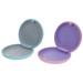 Fomiyes 2 pieces silicone-to-tooth clip holder prosthesis box Retainer clip-carrier box suitcase orthodontic prosthesis case pink sky blue 8 5 5 cm 5x2.5cm