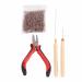 4-Piece Hair Extension Tool Set | Non-Slip Silicone Iron Alloy | Curved Tip Pliers (Brown) - Perfect for Easy Hair Extensions - Buy Online on GoSupps.com