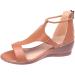 Rvidbe Women's Dressy Low Wedge Peep Toe Zipper Sandals - Brown, Size 8.5 - Buy Online on GoSupps.com