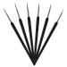 GENSMILE Nail Art Liner Brush Set 6 Pieces in 3 Sizes Black