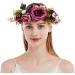 Buy Women s Floral Headband Wreath Crown - Fuchsia Ribbon for Festivals & Weddings | HH88-2 - 1 Count - Buy Online on GoSupps.com
