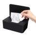 Wet wipes box plastic wet wipes donor baby wet wipes box tissue storage case toilet paper box with lid for home and office (black)