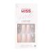 KISS Gel Fantasy Ready-to-Wear Press-On/Glue-On Gel Nails  Style  Friends   Long Length Gel Nail Kit with 24 Mega Adhesive Tabs  Pink Gel Glue  Manicure Stick  Mini File  and 24 Fake Nails