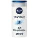 Nivea men sensitive shower gel (250 ml) pH -skin -friendly care shower for sensitive skin men shower gel with bamboo extract for body face and hair 250 ml (1 -pack) sensitive - new version