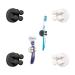 Tecbull Funny Hooks toothbrush holder razor holder shower razor holder without drilling toothbrush bracket Self -adhesive clamping holder for toothbrushes (4x black/white + 4x replacement adhesive pad) 2x black + 2x white