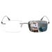 Photochromic Bifocal Reading Glasses Anti-blue Light Glasses Rimless Transition Sunglasses Women Men Sun Readers Black 2.0 x