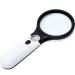 HD Handheld Magnifying Glass with Lamp Old Man Reading 10 Times 20 Times Optical Glass Made in China