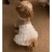 DELIFUR White Dog Wedding Dress - Elegant Princess Dress for Small to Medium Dogs (Size M) - Buy Online on GoSupps.com