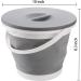 Bekith 2 Pack Collapsible Plastic Bucket with Locking Lid - 5L Portable Fishing Water Pail for Camping and Outdoor Survival - Blue Gray - Buy Online on GoSupps.com