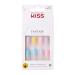 KISS Gel Fantasy Ready-to-Wear Press-On Gel Nails   It's Destiny   Long  Multi-Colored Pastel Tips  Nail Kit with 24 Mega Adhesive Tabs  Pink Gel Glue  Manicure Stick  Mini File  and 28 Fake Nails