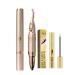 Electric Heating Eyelash Curler with Electric Eyebrow Knife Trimmer Beauty Instrument 2 in 1 & 0.1oz Ginseng Extract Eyelash Serum Gold