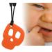 Silicone Sewing Ring for Teeth | Orange Skull Necklace - Safe Chewing Toy for Autism & Oral Motor Skills - Buy Online on GoSupps.com