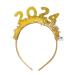 hgnxa 2024 New Year Hairband Women Students Music Festivals Photography Hairband Sequins Letter Headbands for Taking Photo Gold