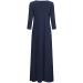 Jacansi Women's 3/4 Sleeve Maxi Dress with Pockets - 4XL Navy | Casual Boat Neck Style - Buy Online on GoSupps.com
