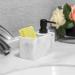 Srutueo Press-Type Bottle Detergent Dispenser Bathroom Sink Kitchen Soap Dispenser White with Dish Brush Sponge - Buy Online on GoSupps.com