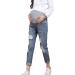Xiedeai Maternity Jeans for Women - High Waist Over Bump Trouser, Casual Ripped Denim Pants - M Blue - Buy Online on GoSupps.com