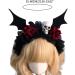 Shinycome Halloween Theme Headband Day of Skull Flower Veil Hairband Cosplay Costume Headpiece Women Festival Hair Decor Dark Bat Wing Rose S - Buy Online on GoSupps.com