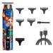 Hair Clippers Barber Shop Men's Hair Clipper Shaver Household Rechargeable Trimmer T-blade Children's Hairstyle Carving Hair Clipper(LCD Graffiti)